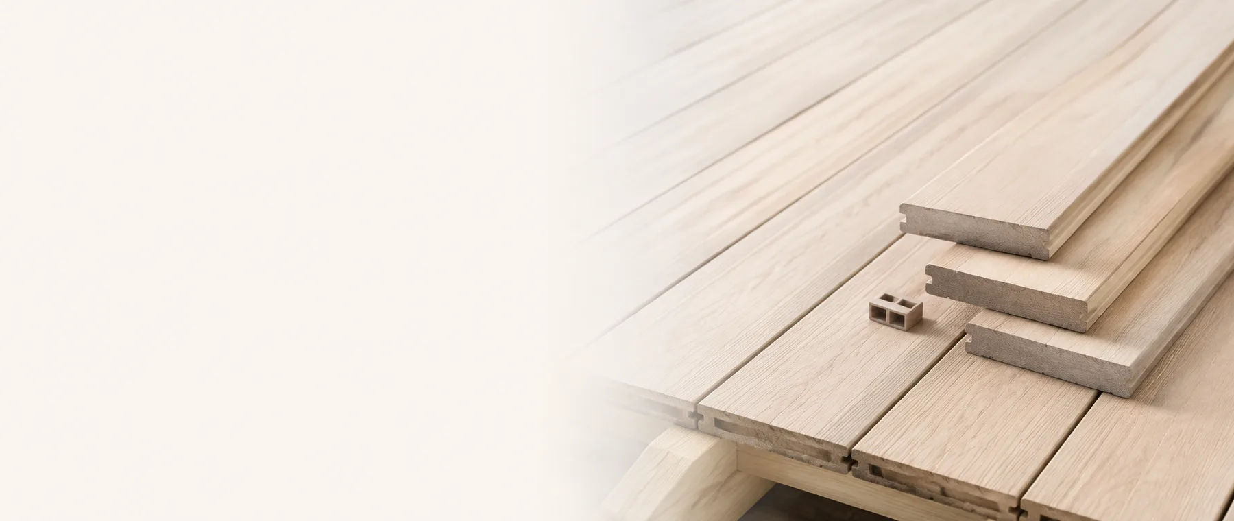 Deck boards materials and measuring setup