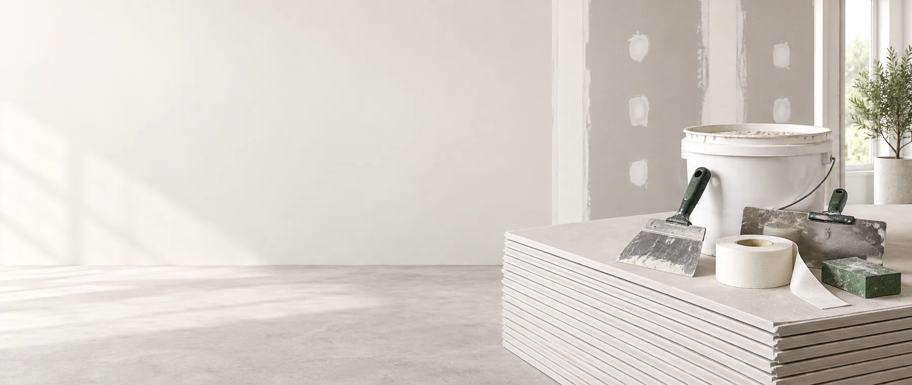 Drywall cost materials and measuring setup