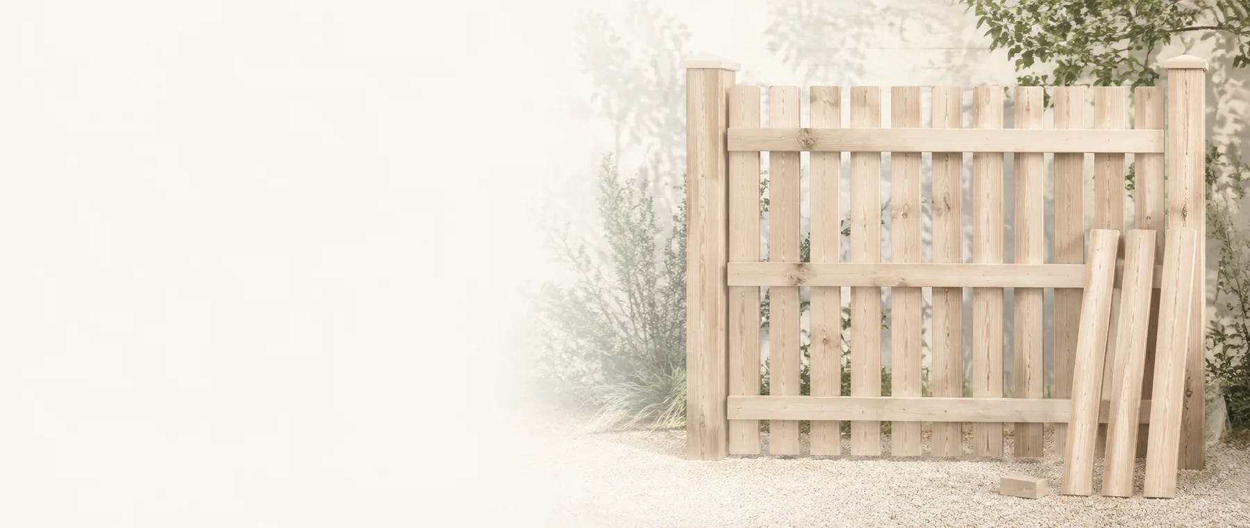 Wood fence materials and measuring setup