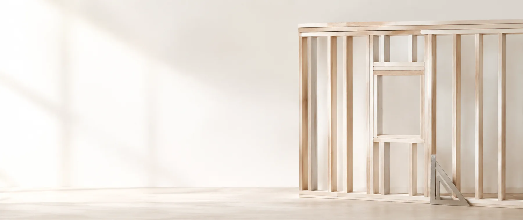 Wall framing materials and measuring setup