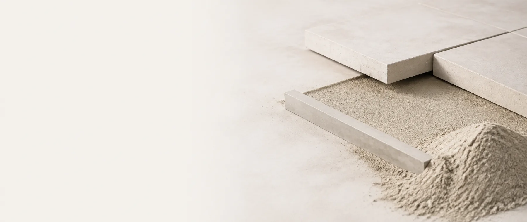 Paver bedding sand materials and measuring setup