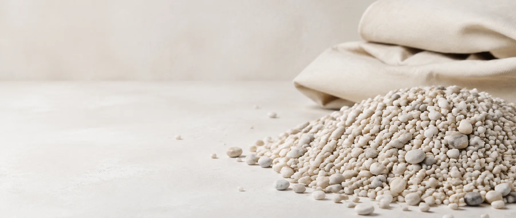 Pea gravel materials and measuring setup