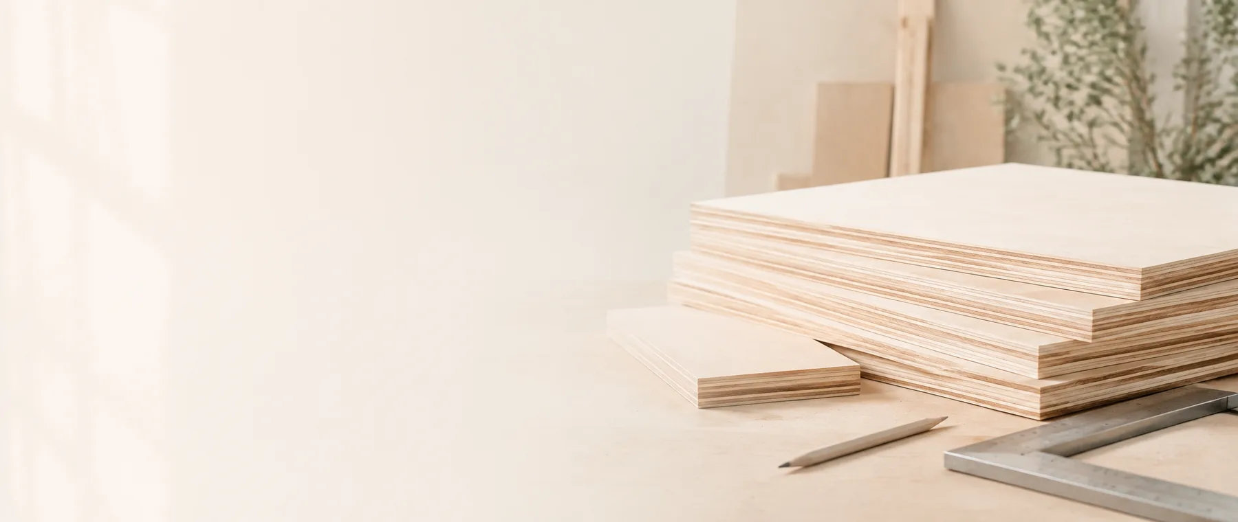 Plywood sheets materials and measuring setup