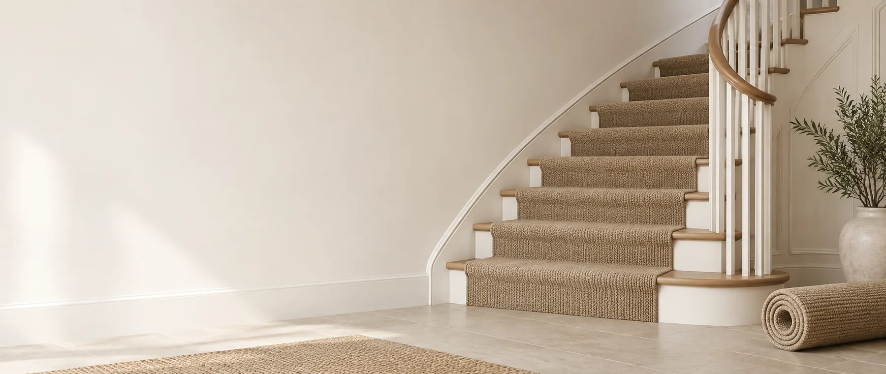 Stair carpet materials and measuring setup